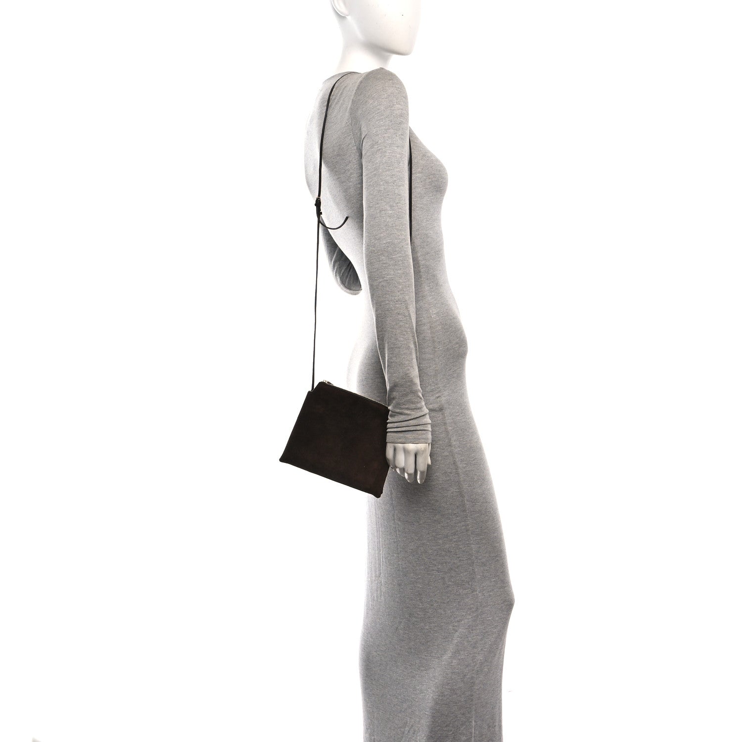The Row Suede Calfskin Mini Nu Twin Bag Mocha 2 of 9