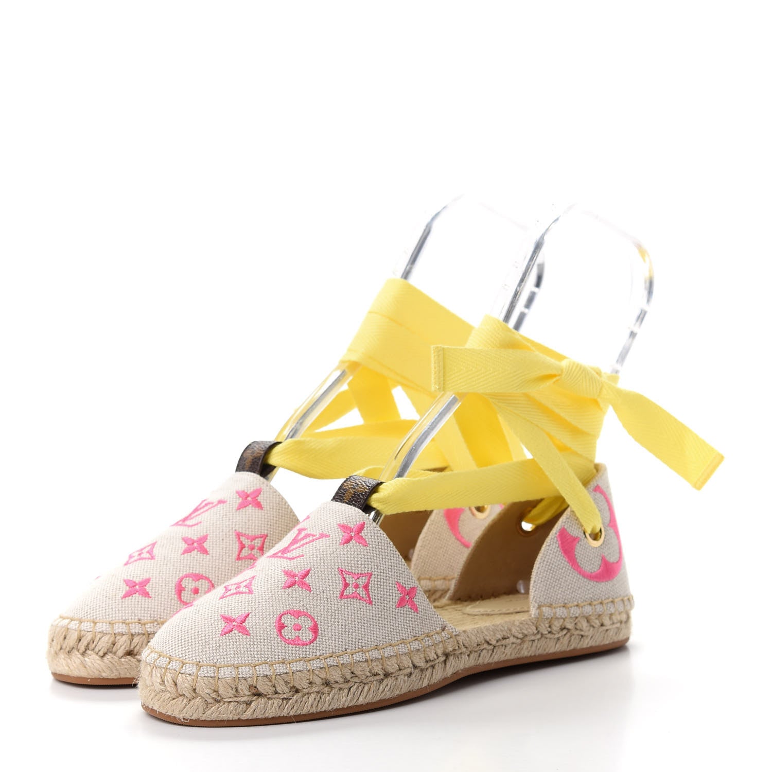 Louis Vuitton Canvas Monogram Starboard Espadrille Flats 38 Rose Pop 3 of 11