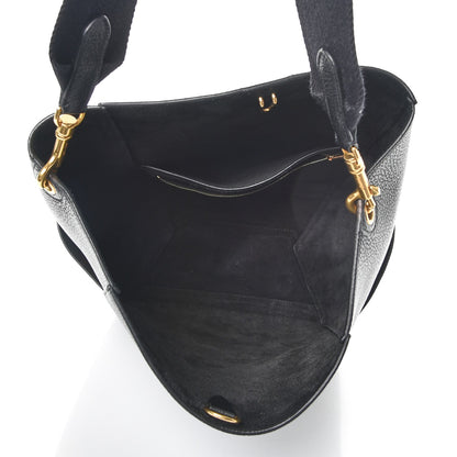 Celine Soft Grained Calfskin Sangle Bucket Bag Black 5 of 7