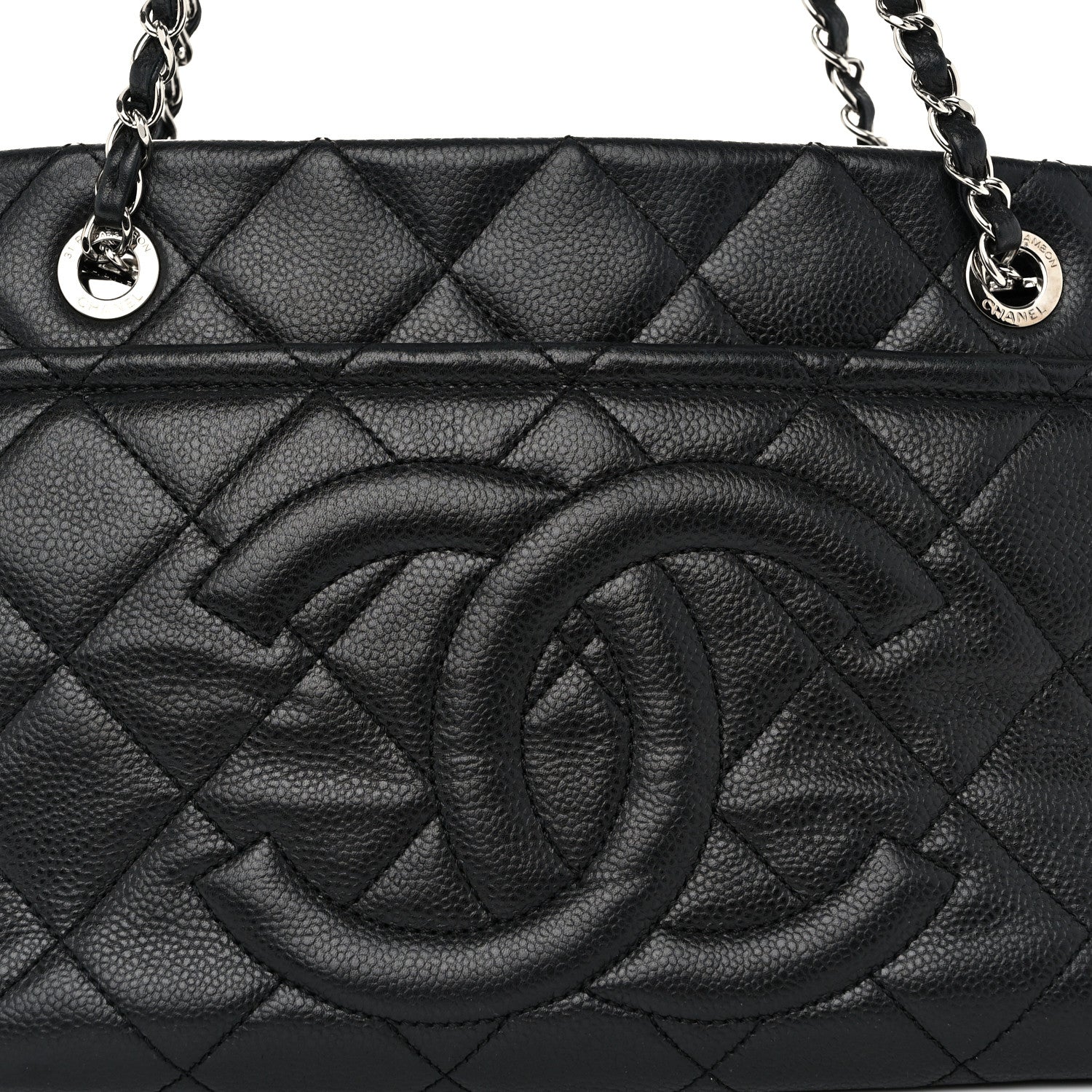Chanel Caviar Quilted CC Timeless Soft Tote Black 9 of 11