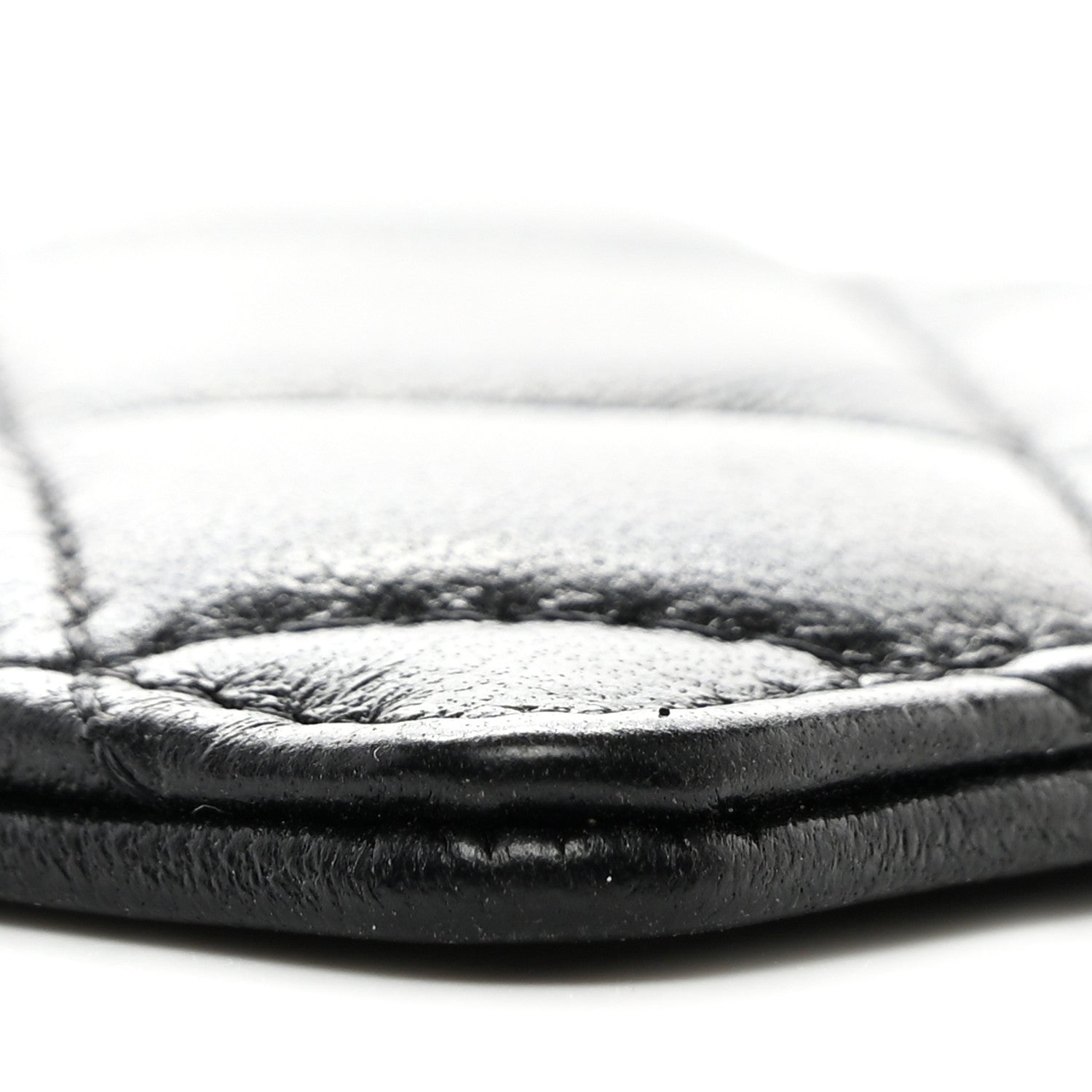 Chanel Lambskin Quilted Lanyard Card Holder On Chain Black 9 of 10