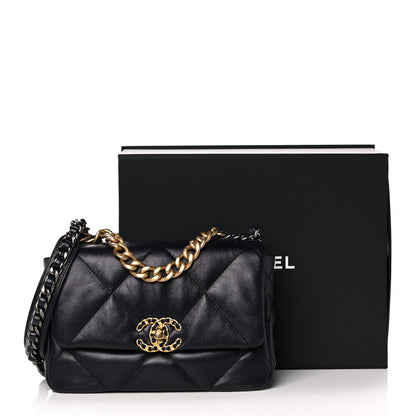 Chanel Goatskin Quilted Medium Chanel 19 Flap Navy Blue 12 of 12