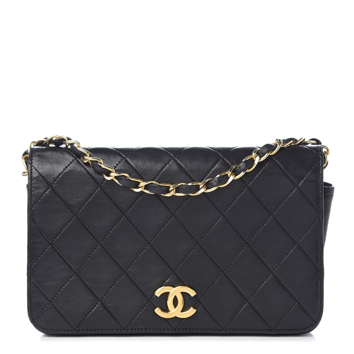 Chanel Lambskin Quilted Small Single Flap Bag Black 1 of 8