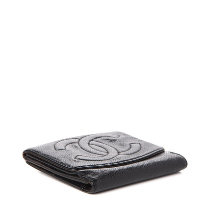Chanel Caviar Timeless CC Compact French Wallet Black 4 of 10