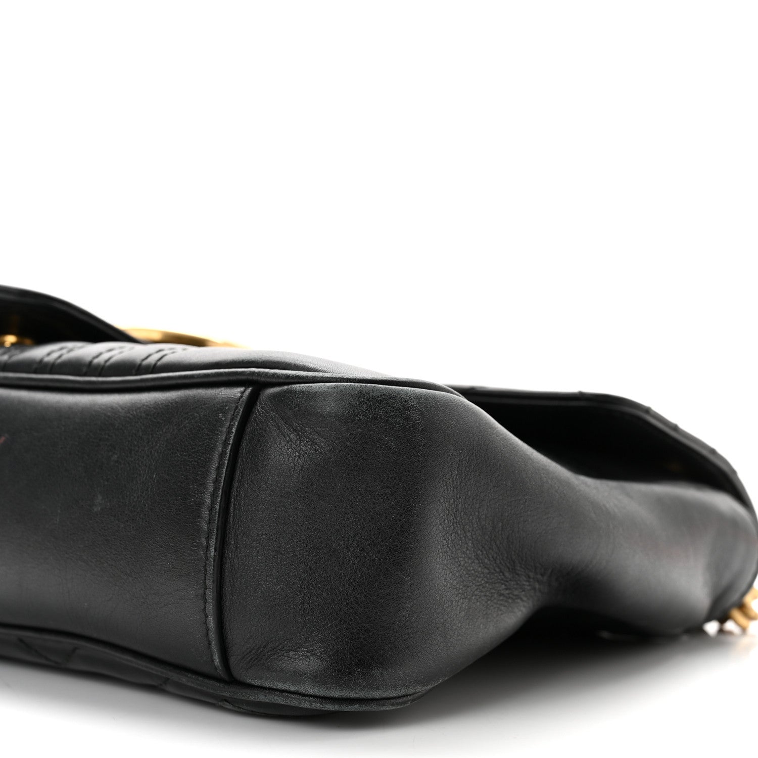 Gucci Calfskin Matelasse Medium GG Marmont Shoulder Bag Black 10 of 11