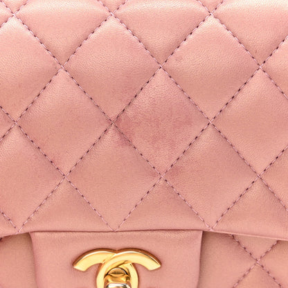 Chanel Iridescent Lambskin Quilted Mini Top Handle Rectangular Flap Pink 11 of 11