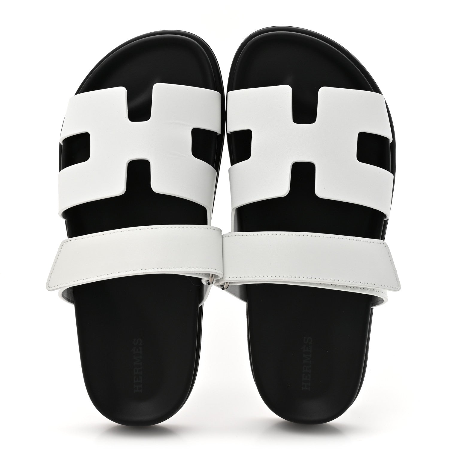 Hermes Calfskin Womens Chypre Sandals 38 White 3 of 8