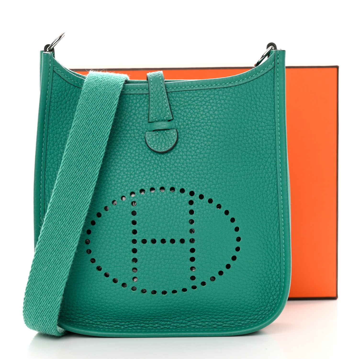 Hermes Taurillon Clemence Evelyne TPM Vert Jade 11 of 11