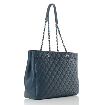 Chanel Lambskin Quilted Large Classic Shopping Tote Blue 3 of 12