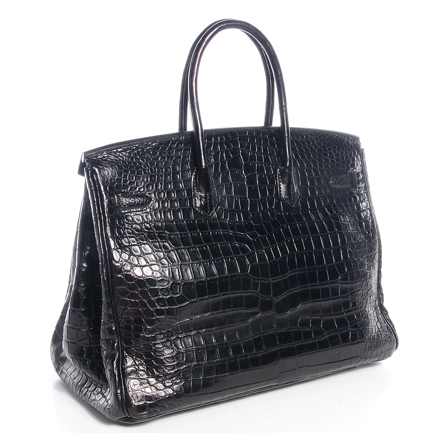 Hermes Matte Porosus Crocodile Birkin 35 Black 3 of 10