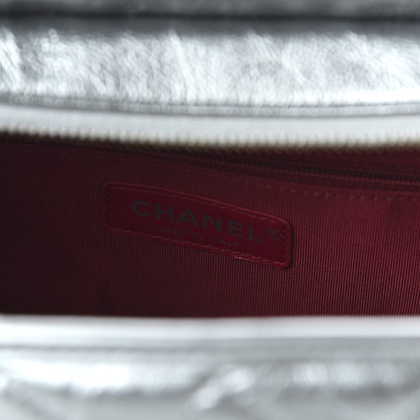 Metallic Lambskin Calfskin Quilted Medium Gabrielle Hobo Silver