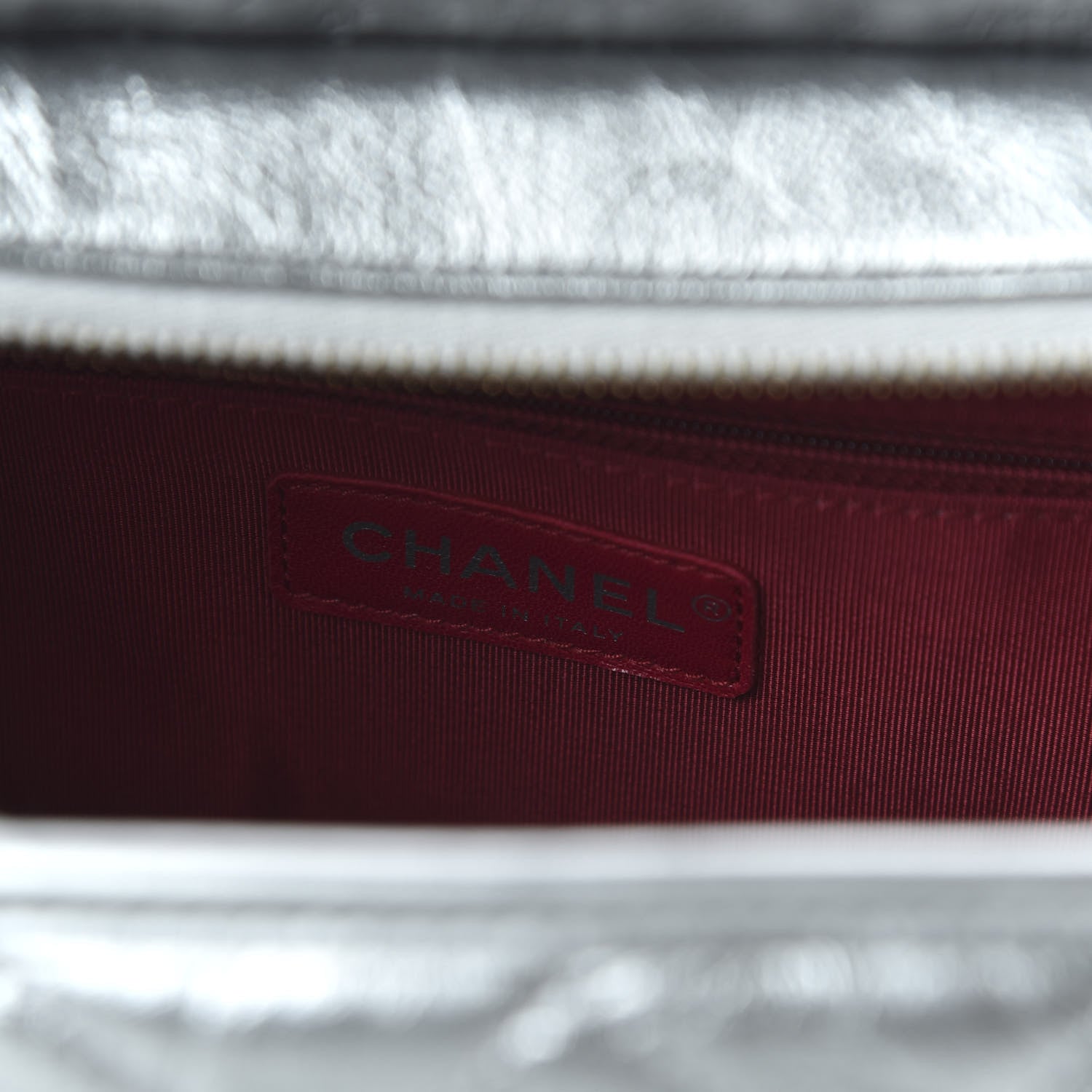 Chanel Metallic Lambskin Calfskin Quilted Medium Gabrielle Hobo Silver 8 of 11