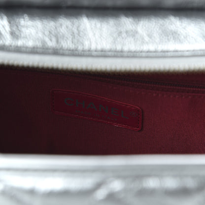 Chanel Metallic Lambskin Calfskin Quilted Medium Gabrielle Hobo Silver 8 of 11