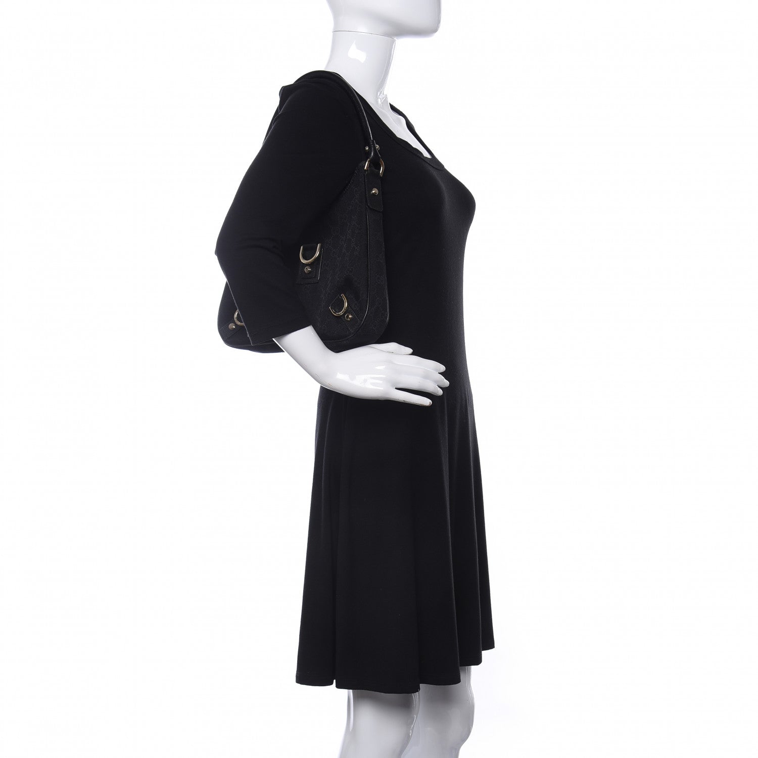 Gucci Monogram Medium Abbey D Ring Hobo Black 2 of 9
