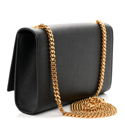 Saint Laurent Grain De Poudre Small Monogram Kate Satchel Black 3 of 10