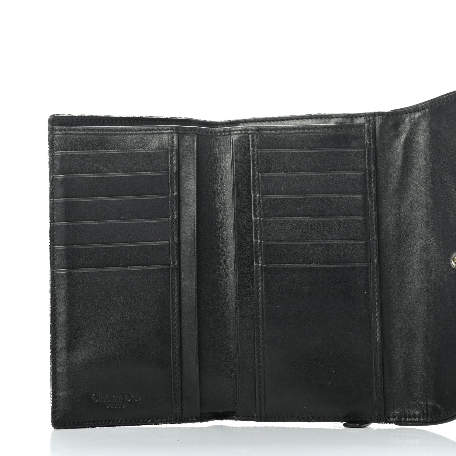 Christian Dior Monogram Dior Saddle Wallet Black 5 of 7