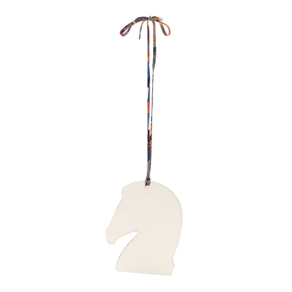 Hermes Everlisse Chevre Mysore Samarcande Horse Ornament Bag Charm Orange White 1 of 4