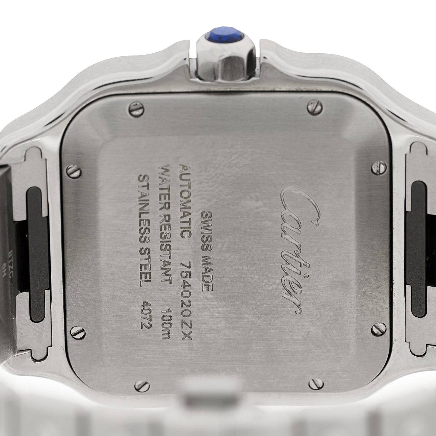 Stainless Steel 39.8mm Santos De Cartier Automatic Watch Blue
