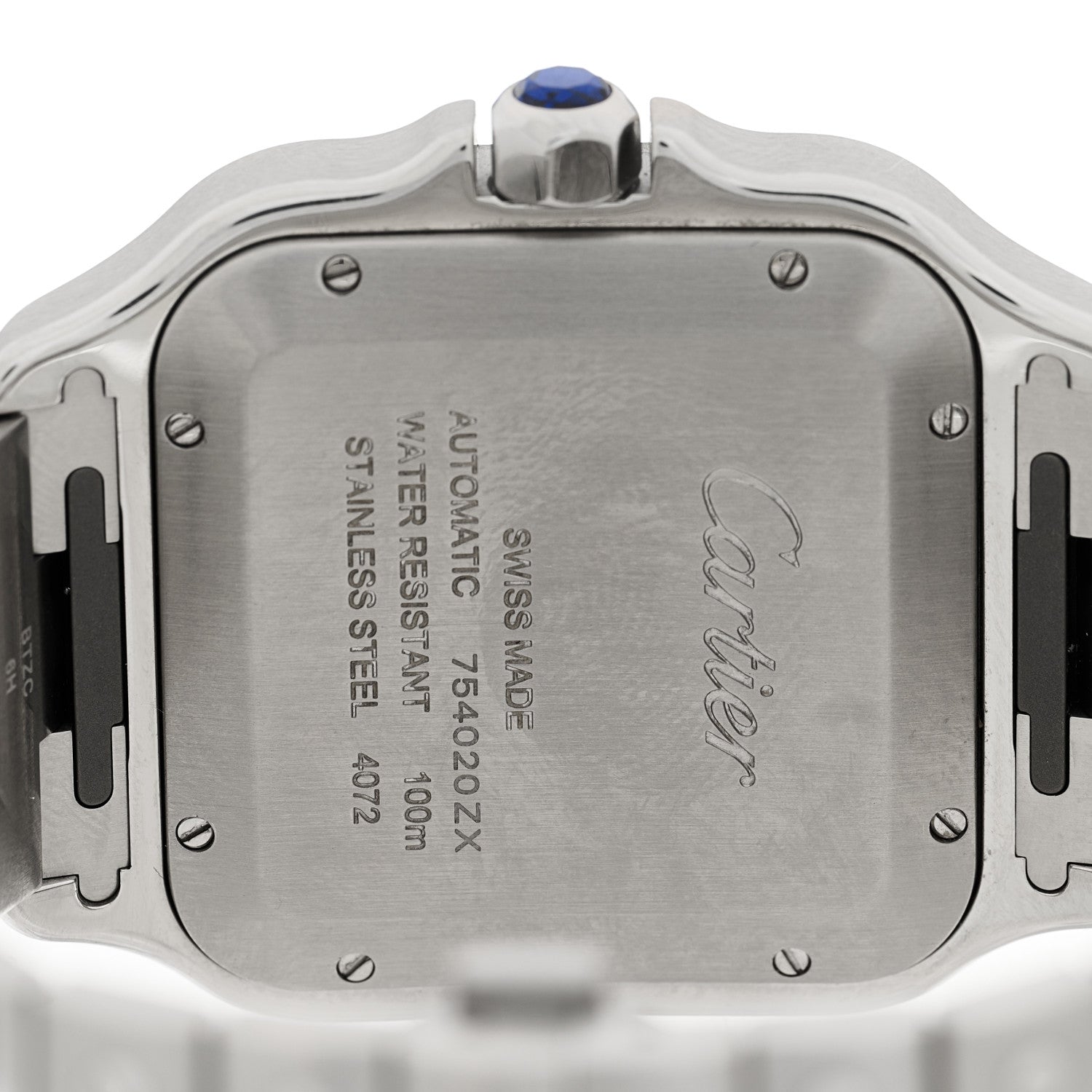 Cartier Stainless Steel 39.8mm Santos De Cartier Automatic Watch Blue 4 of 5