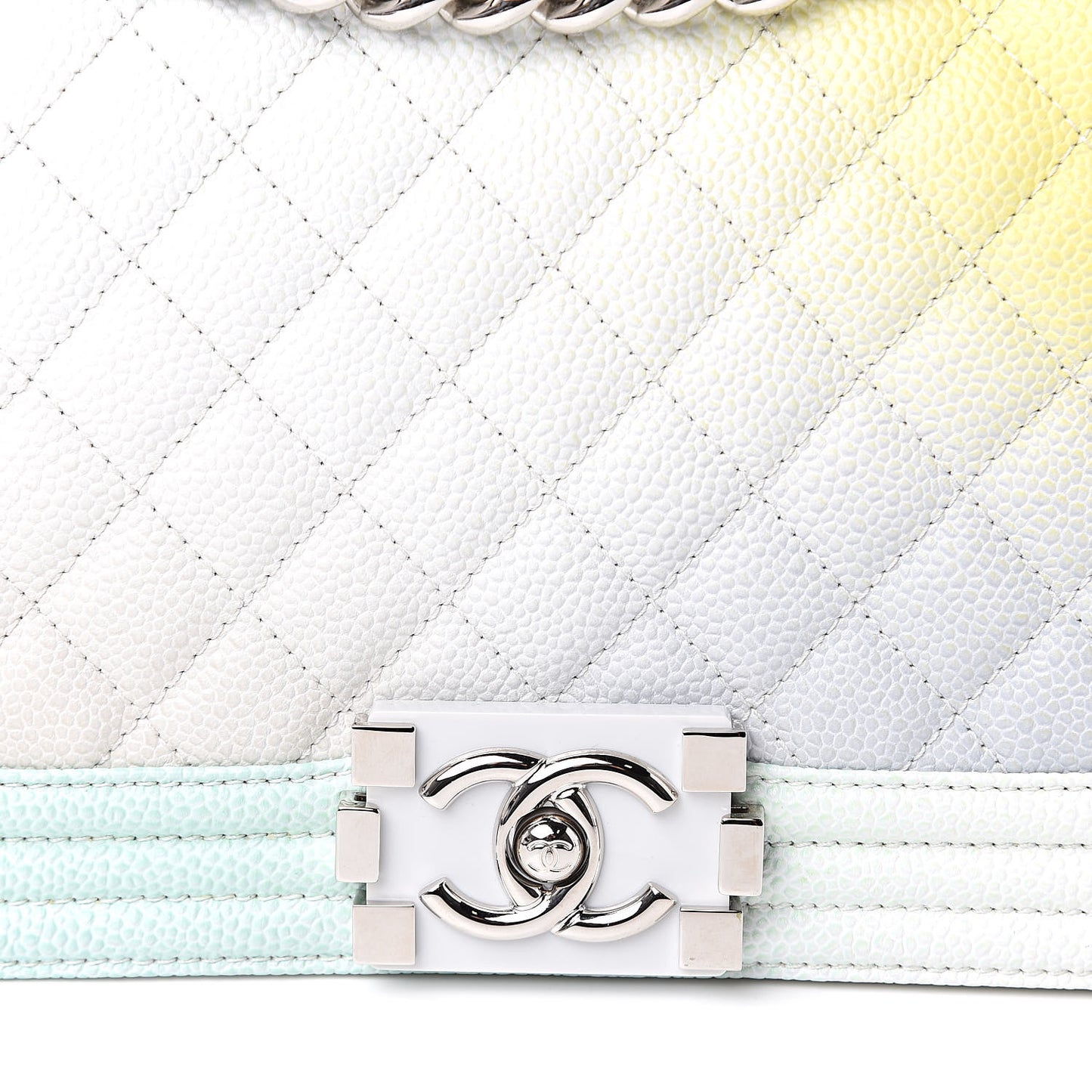 Caviar Quilted Medium Rainbow Boy Flap Multicolor