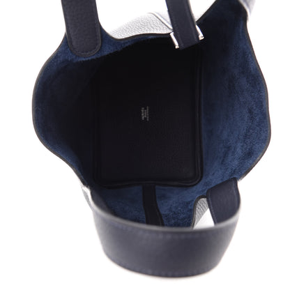Hermes Taurillon Clemence Picotin Lock 18 PM Bleu Nuit 5 of 13