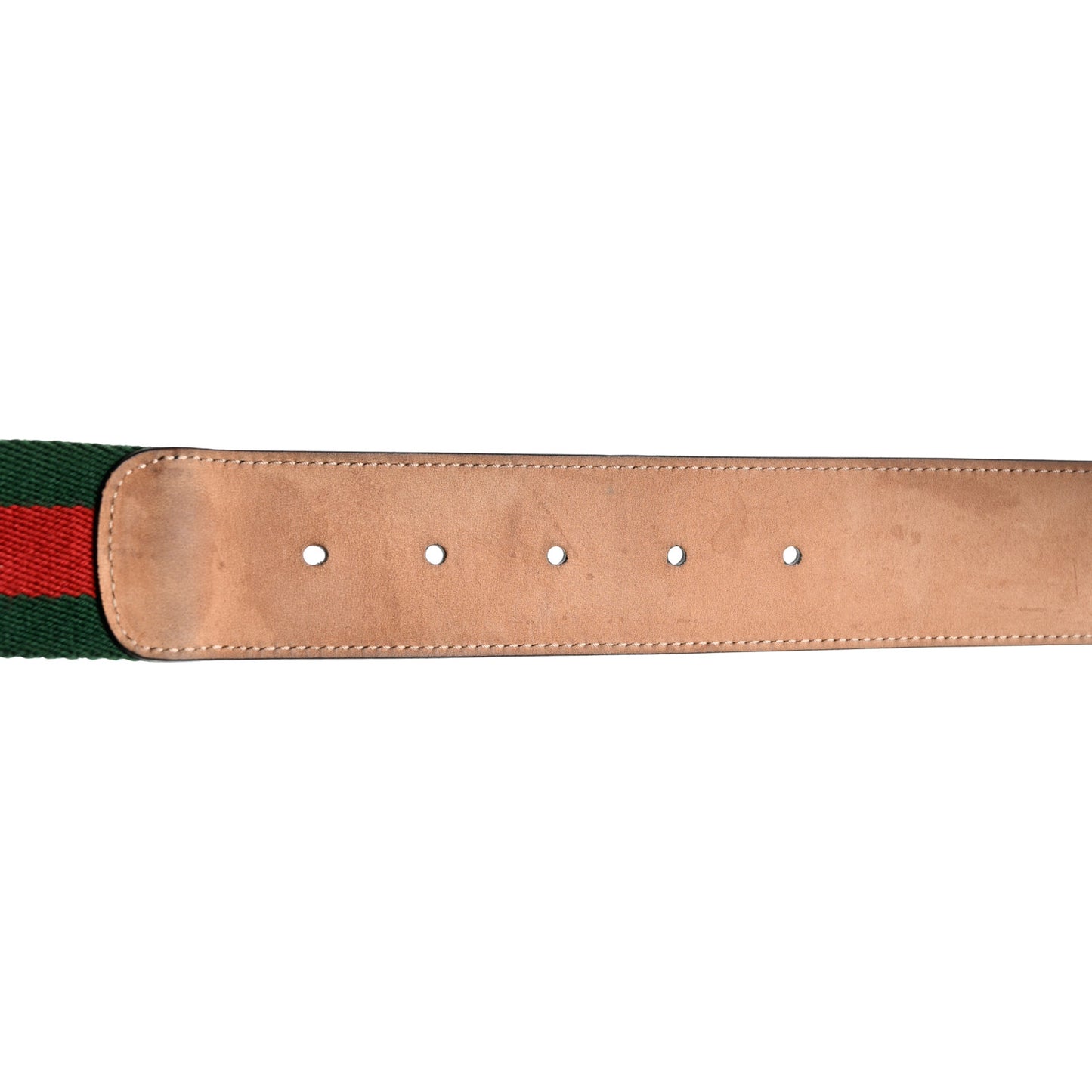 Nylon Calfskin Double G Web 40mm Belt 85 34 Green Red Black