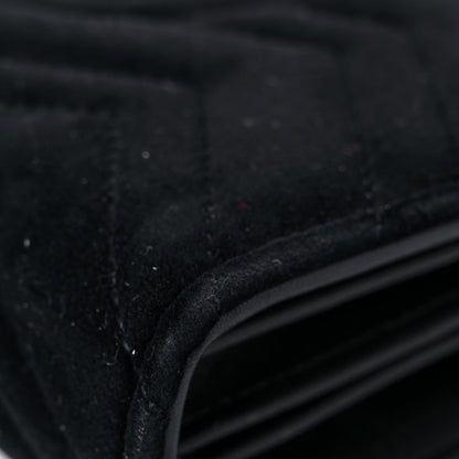 Gucci Velvet Matelasse GG Marmont Chain Wallet Black 6 of 24