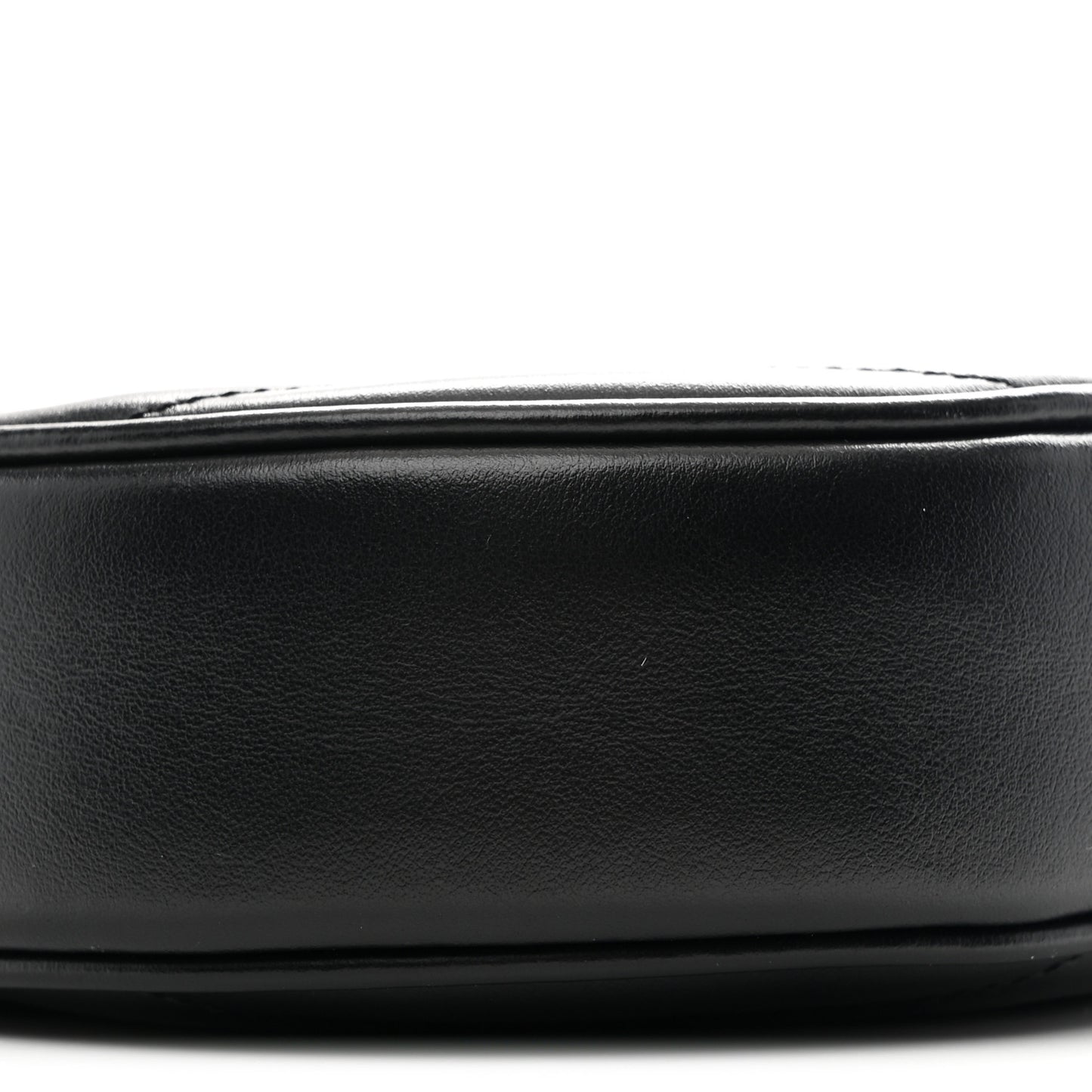 Calfskin Matelasse Chevron Round Vinyle Camera Bag Black