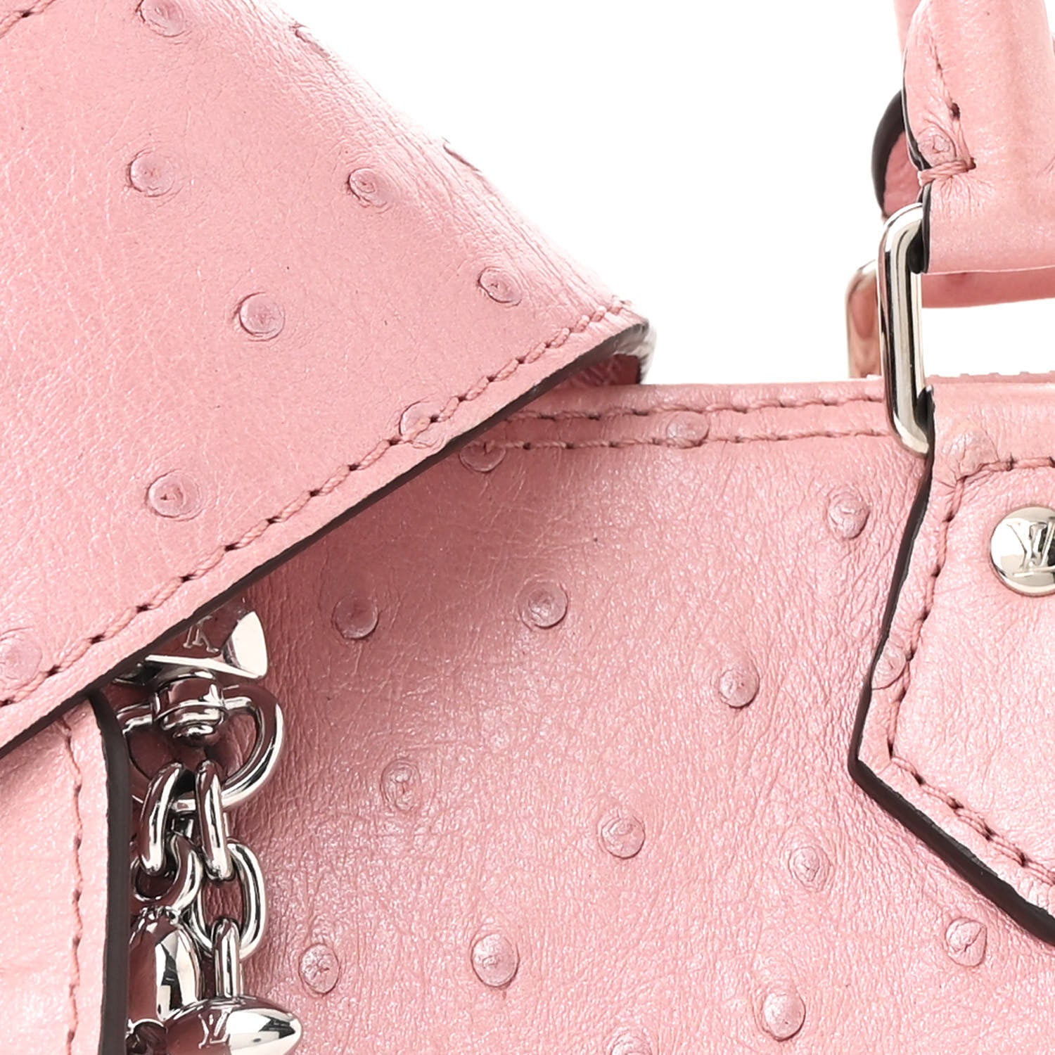 Louis Vuitton Ostrich Nano Speedy Bandouliere Pink 7 of 11