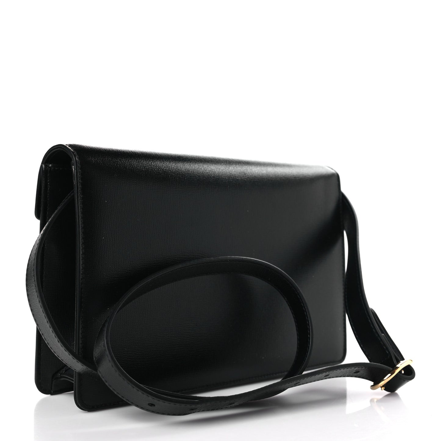 Textured Calfskin Small Torchon GG Ring Shoulder Bag Black