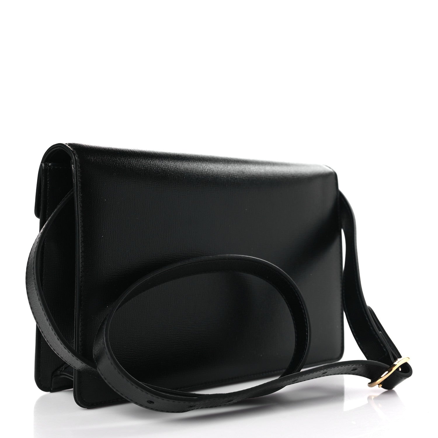 Gucci Textured Calfskin Small Torchon GG Ring Shoulder Bag Black 3 of 9