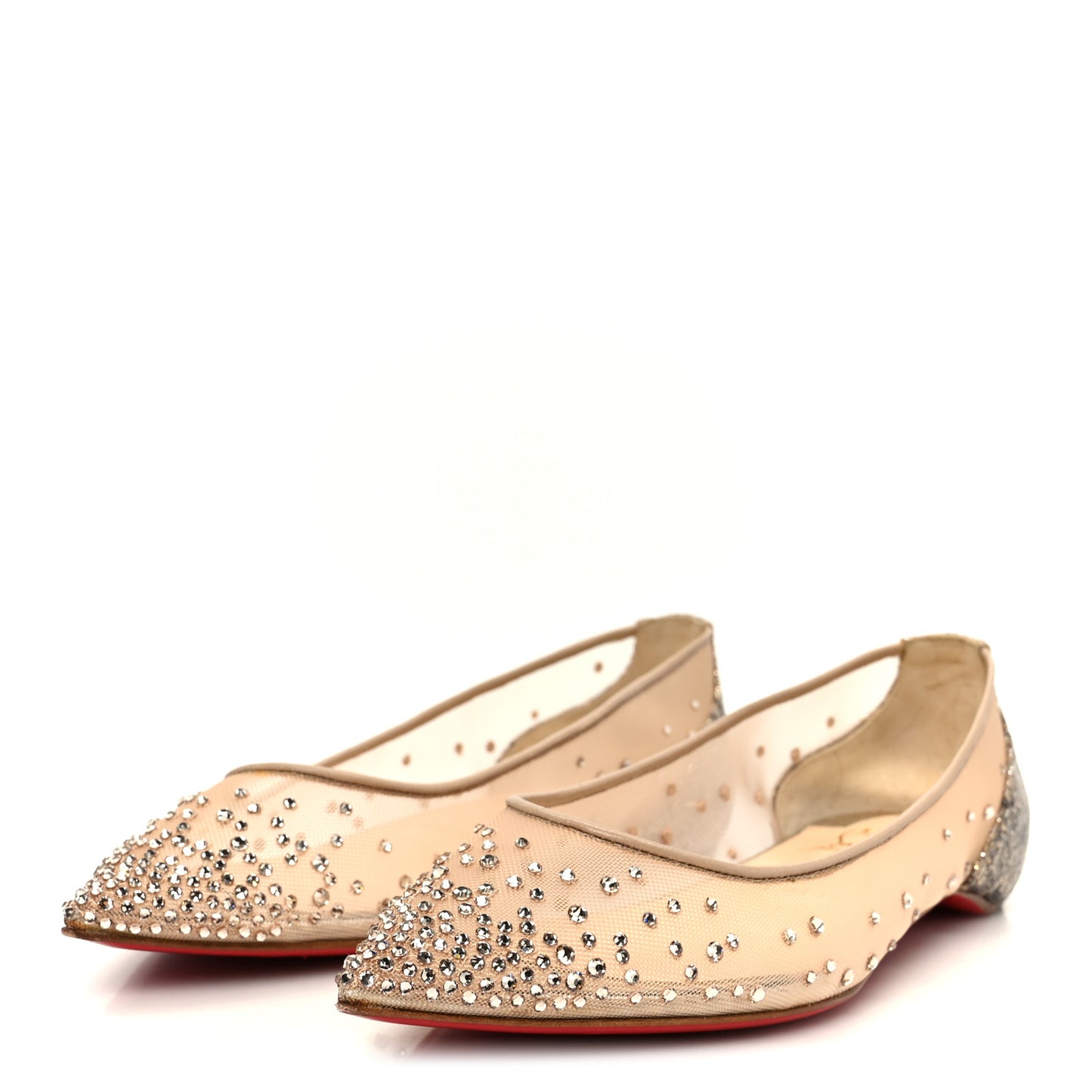 Crystal Strass Follies Flats 38 Light Silk