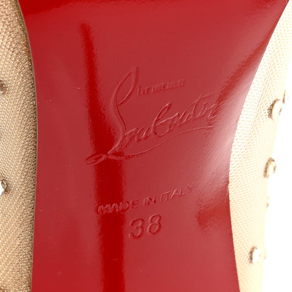 Christian Louboutin Suede Silk Crystal Strass Follies 100 Pumps 38 Light Silk 6 of 7
