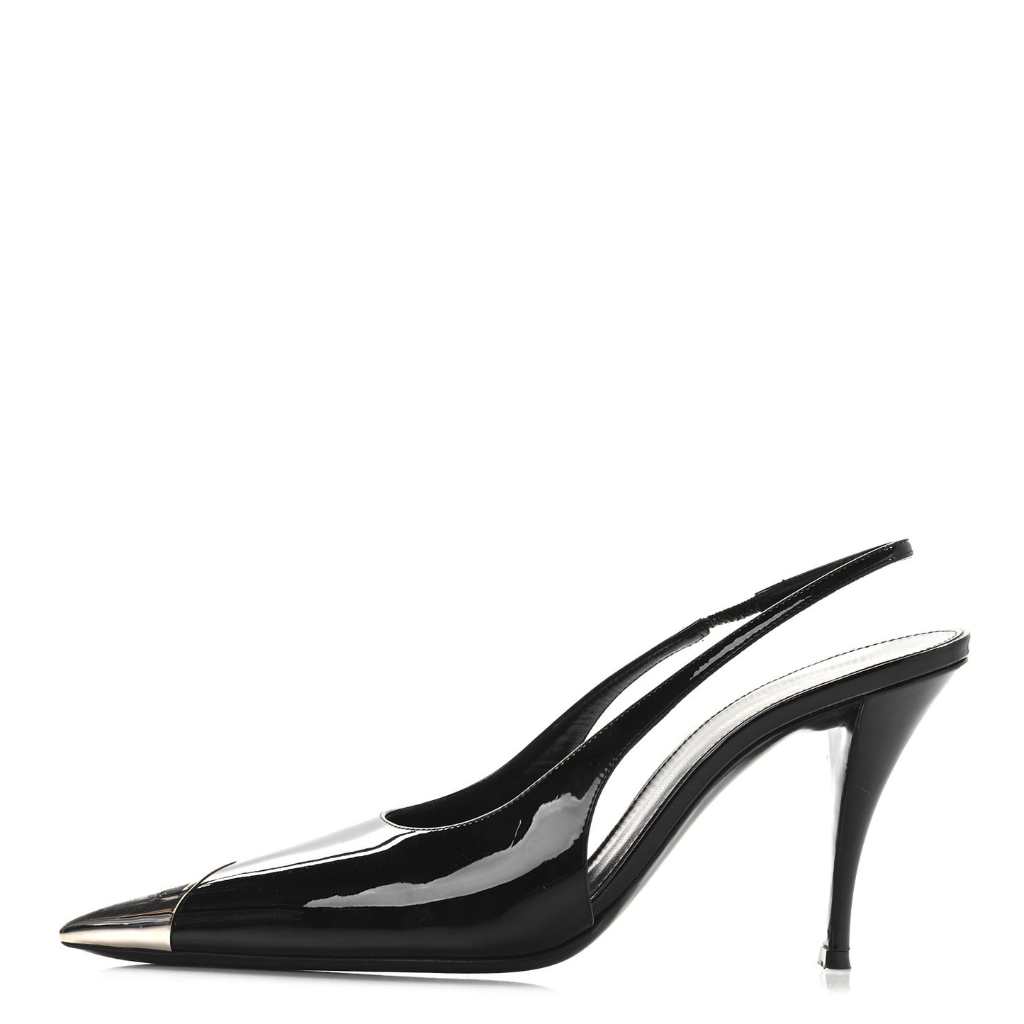 Patent Cap Toe Vesper Slingback Pumps 39 Black