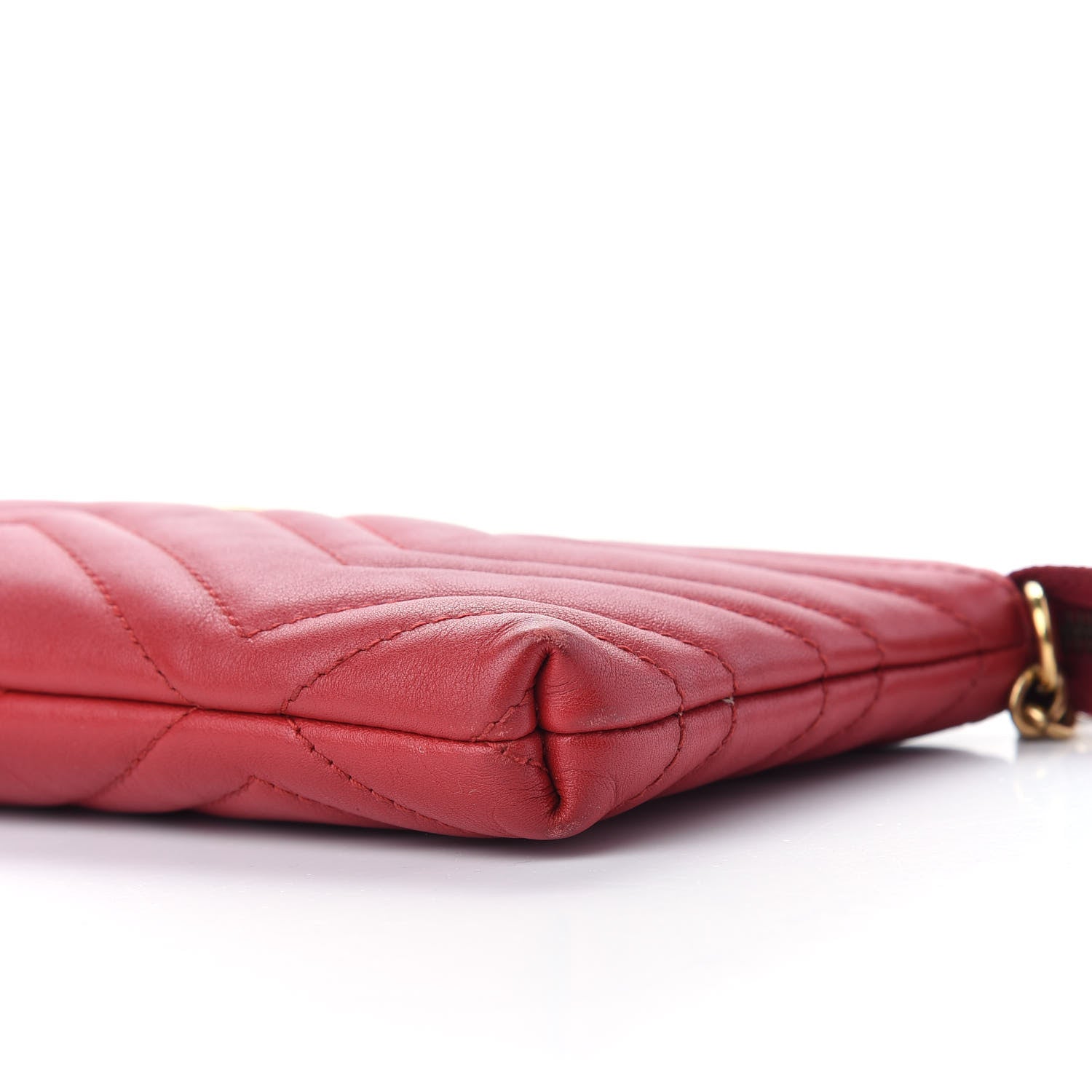Gucci Calfskin Matelasse Mini GG Marmont Chain Bag Hibiscus Red 7 of 9