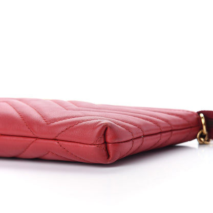 Gucci Calfskin Matelasse Mini GG Marmont Chain Bag Hibiscus Red 7 of 9
