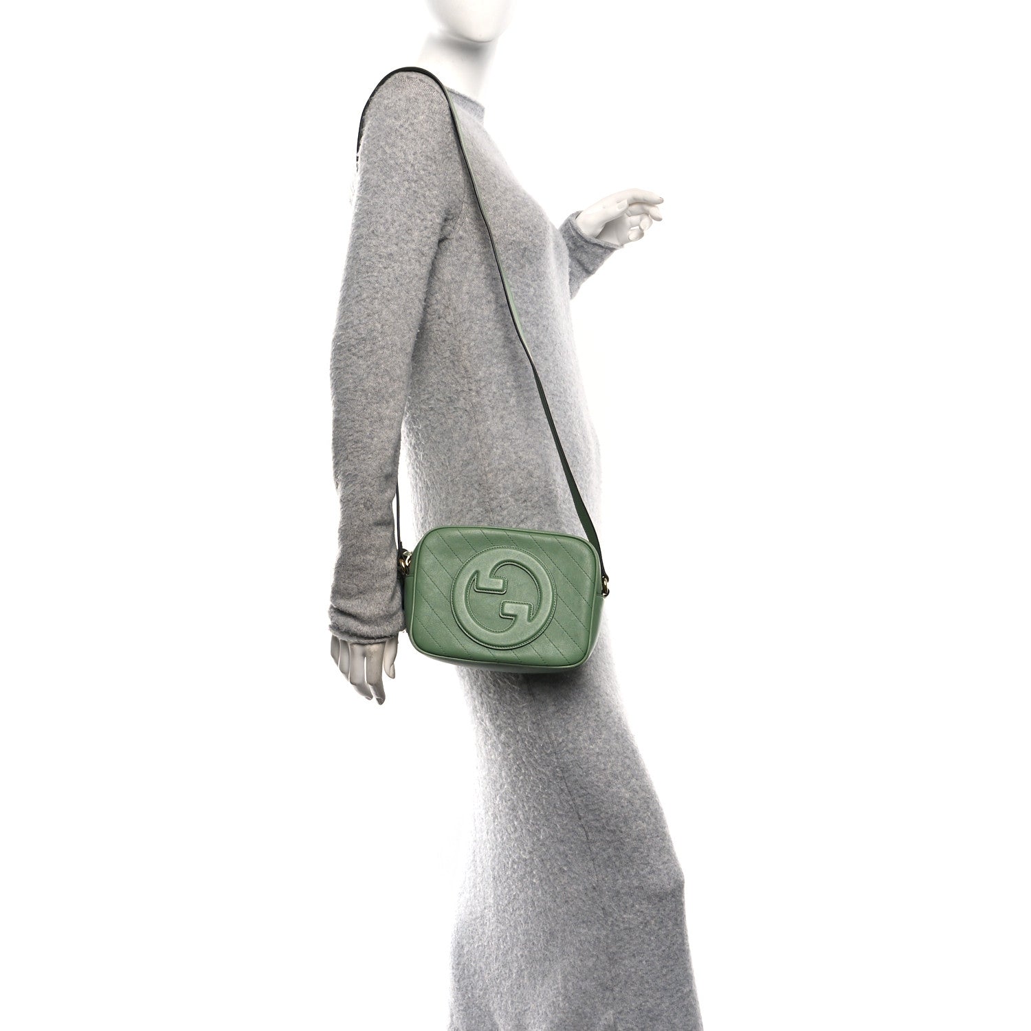 Gucci Sakai Be Green Calfskin Diagonal Stitched Small Blondie Shoulder Bag Light Green 2 of 10