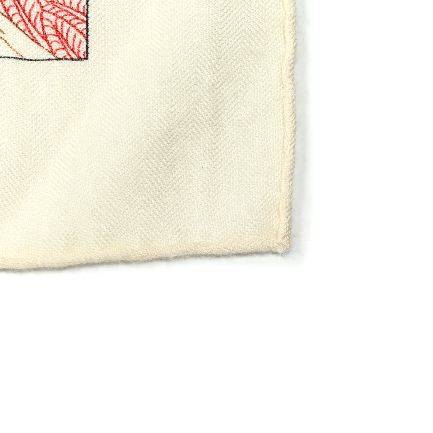 Cashmere Silk Faubourg Tropical Shawl 140 White Rouge Corail