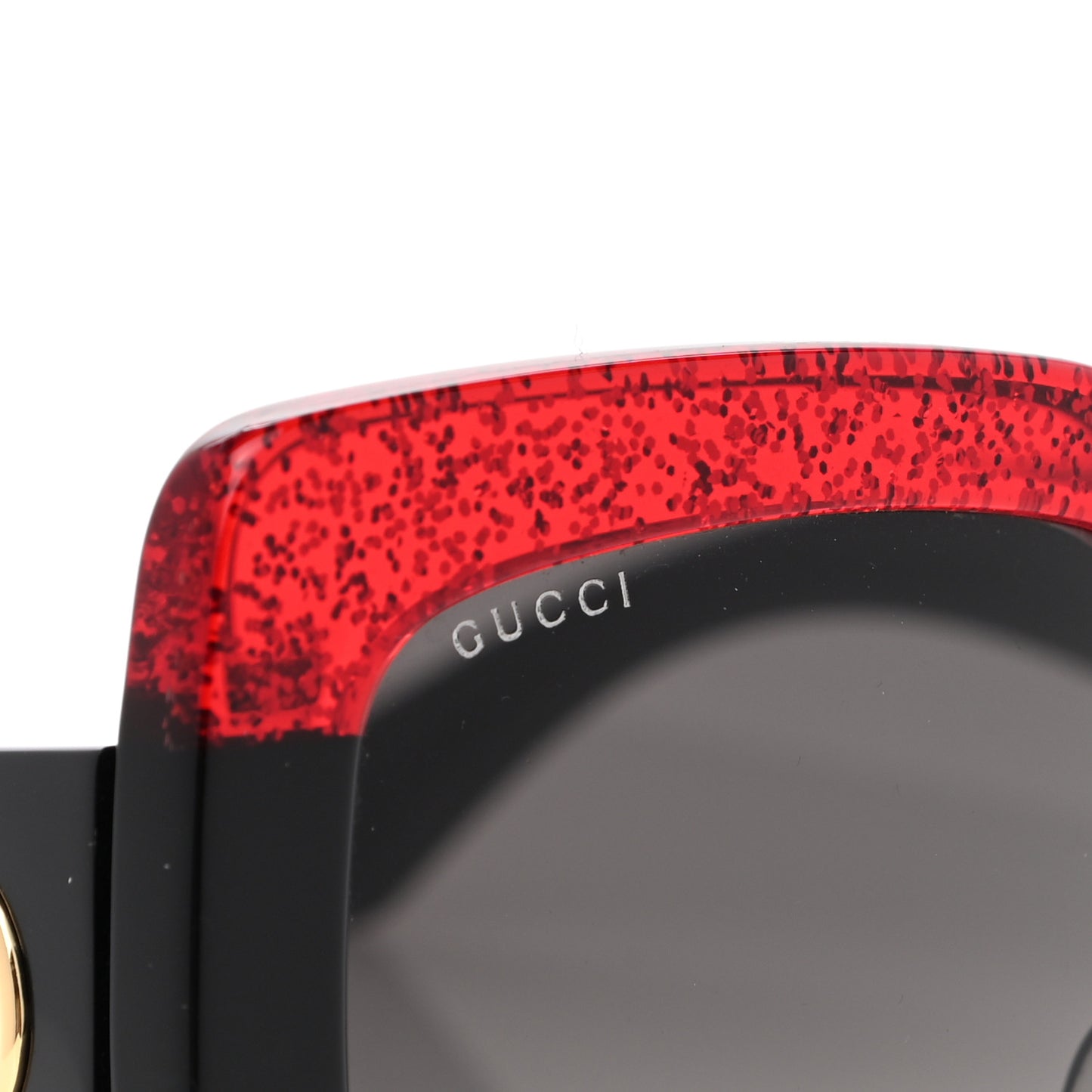 Acetate Square Frame Sunglasses GG0083S Glitter Red Black Green