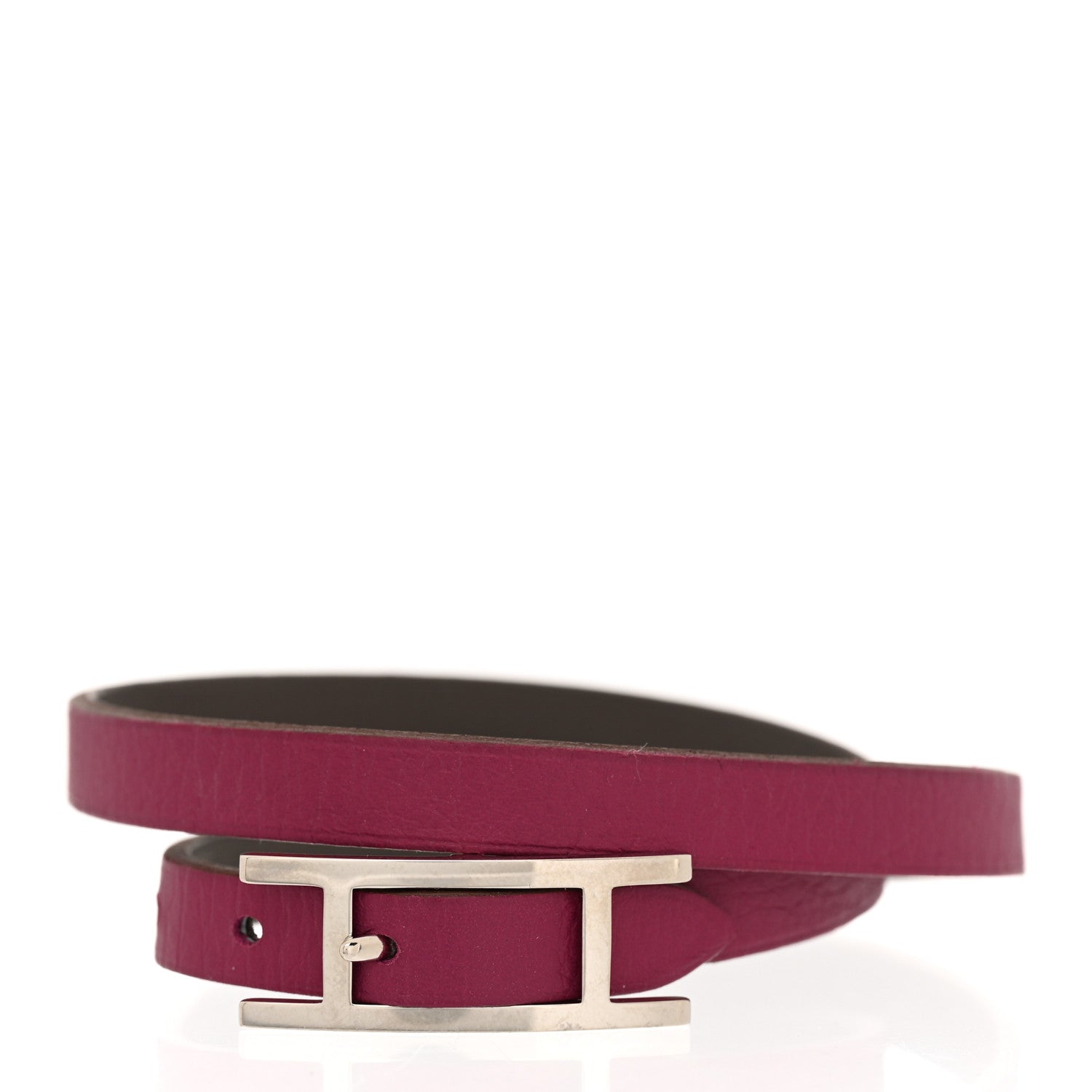 Hermes Swift Behapi Double Tour Bracelet M Etain Rose Pourpre 3 of 7