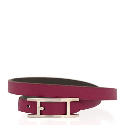 Hermes Swift Behapi Double Tour Bracelet M Etain Rose Pourpre 3 of 7