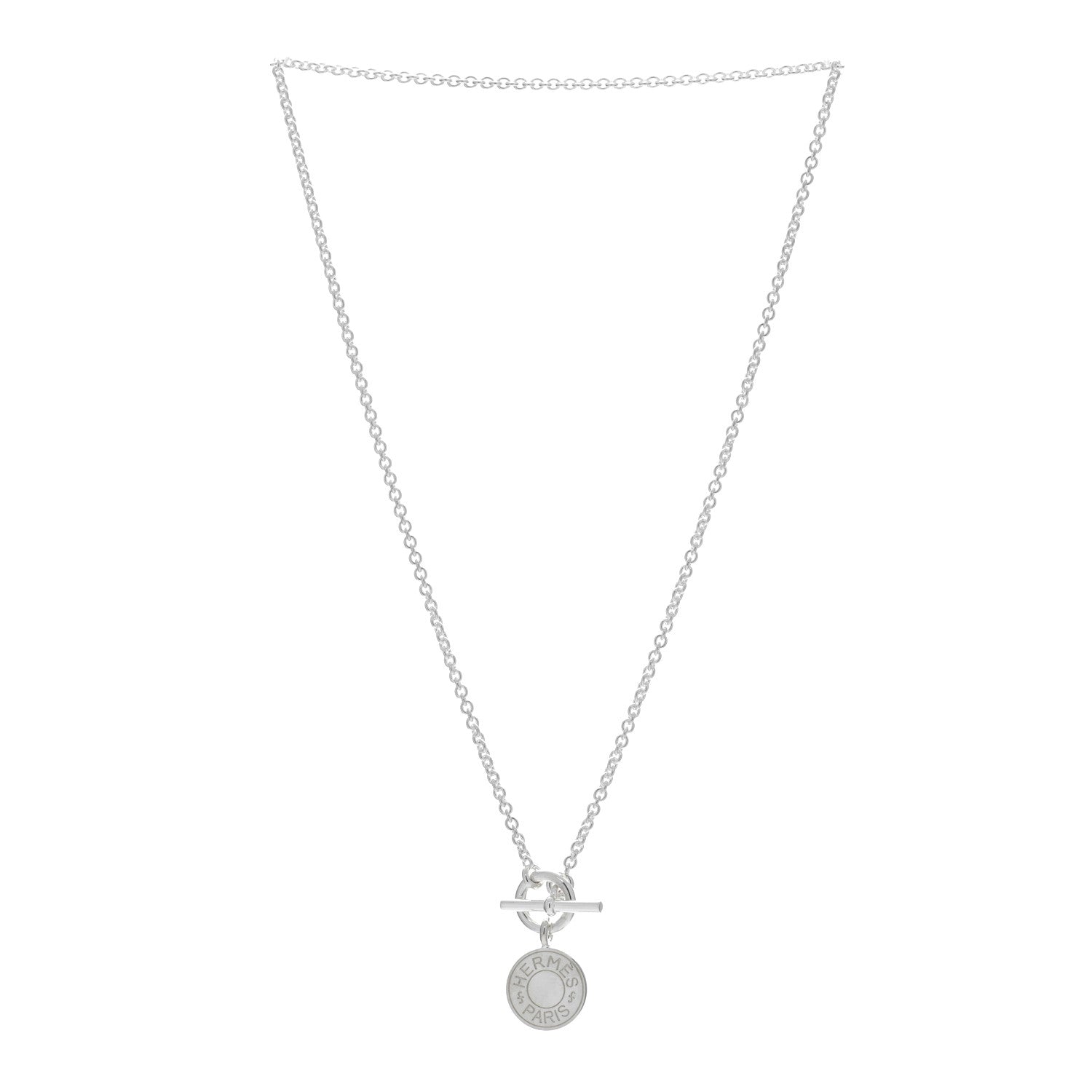 Hermes Sterling Silver Amulettes H Confettis Pendant Necklace 2 of 4