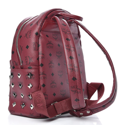 MCM Visetos Studded Small Stark Backpack Scooter Red 2 of 7