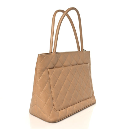 Chanel Caviar Quilted Medallion Tote Beige 3 of 15