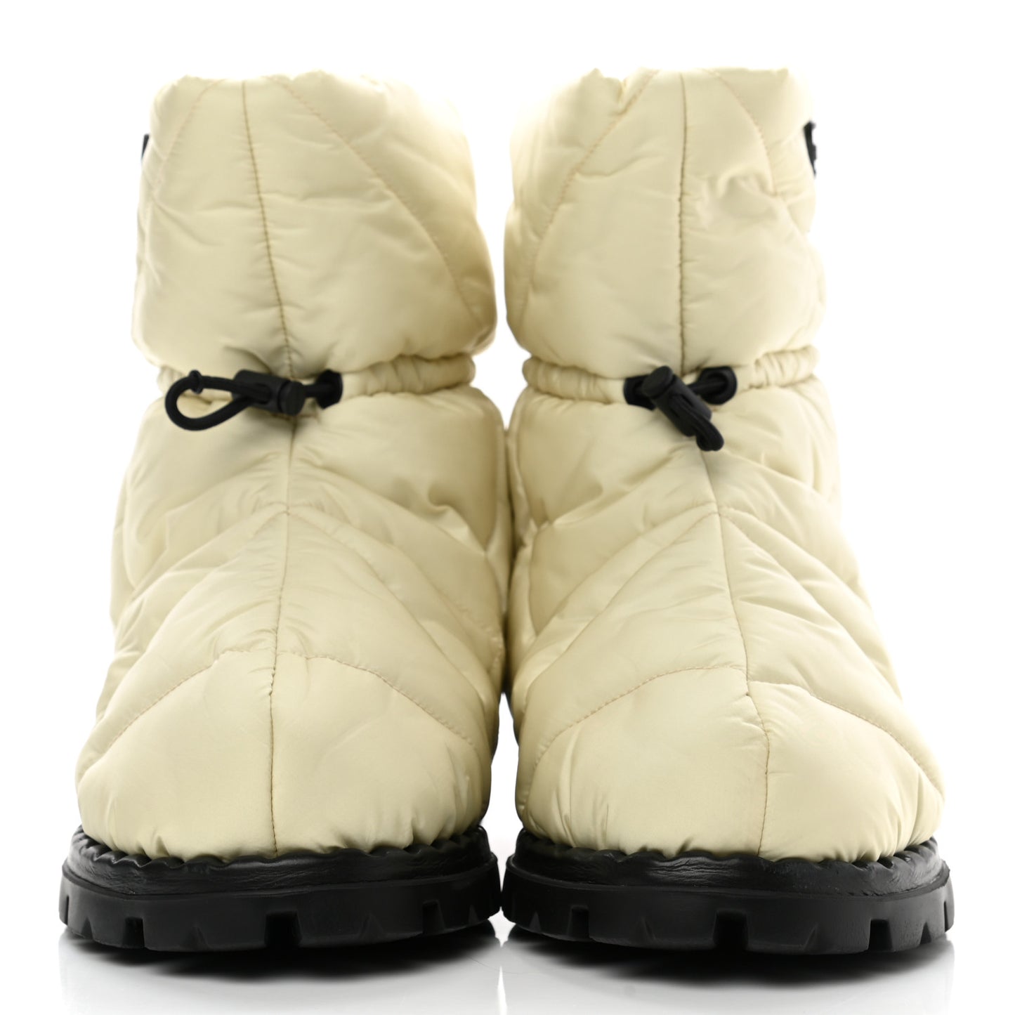 Re-Nylon Piuma Triangle Logo Padded Drawcord 20mm Snow Boots 37.5 Avorio