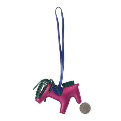 Hermes Milo Lambskin Grigri Rodeo Horse Bag Charm PM Rose Pourpre Bleu Electrique Malachite 2 of 4