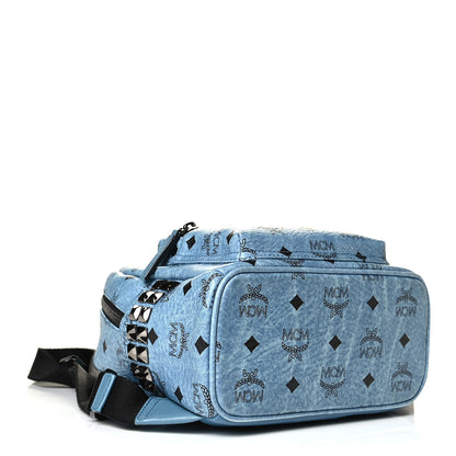 MCM Visetos Side Stud X-Mini Stark Bebe Boo Backpack Blue 3 of 7