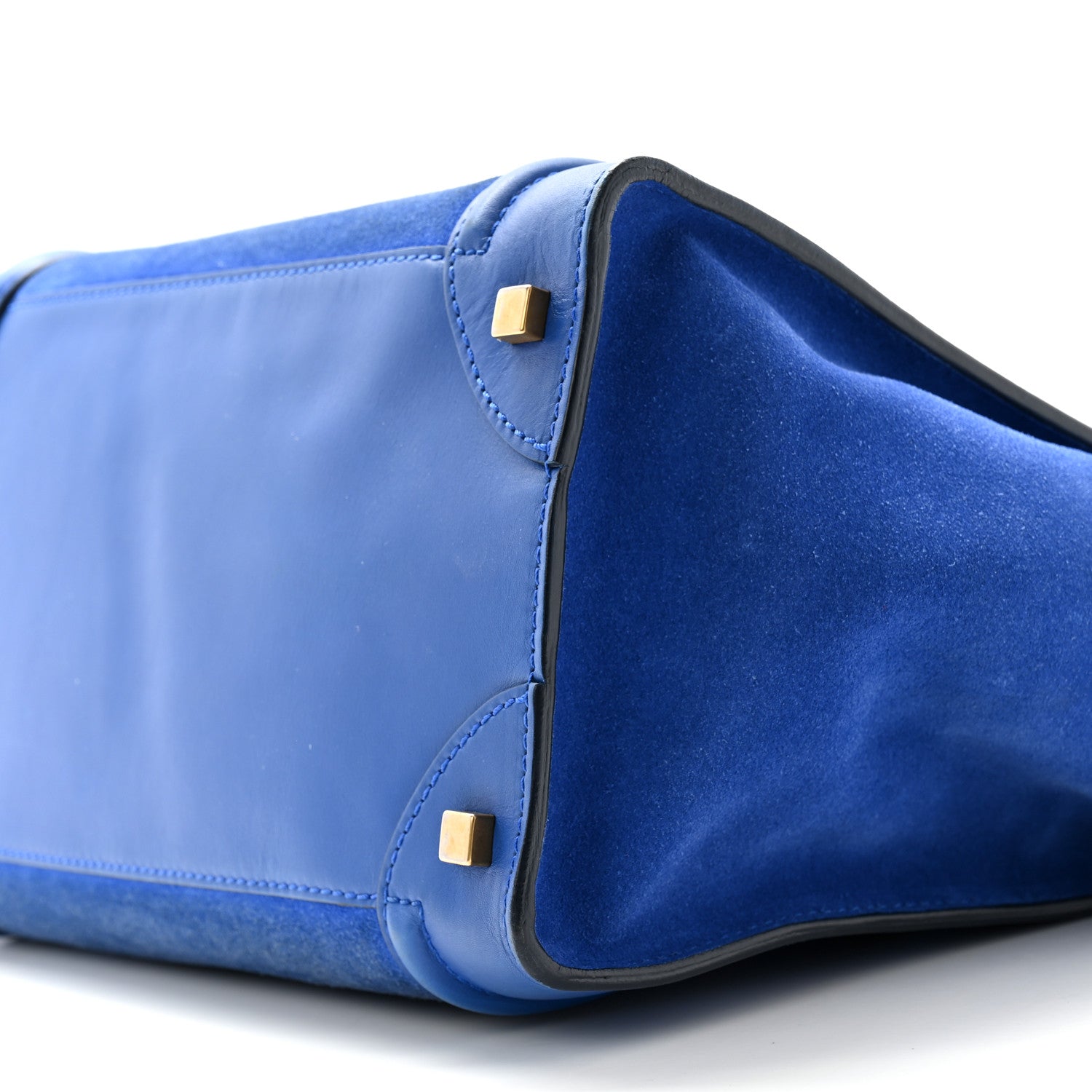 Celine Smooth Calfskin Suede Mini Luggage Royal Blue 8 of 10