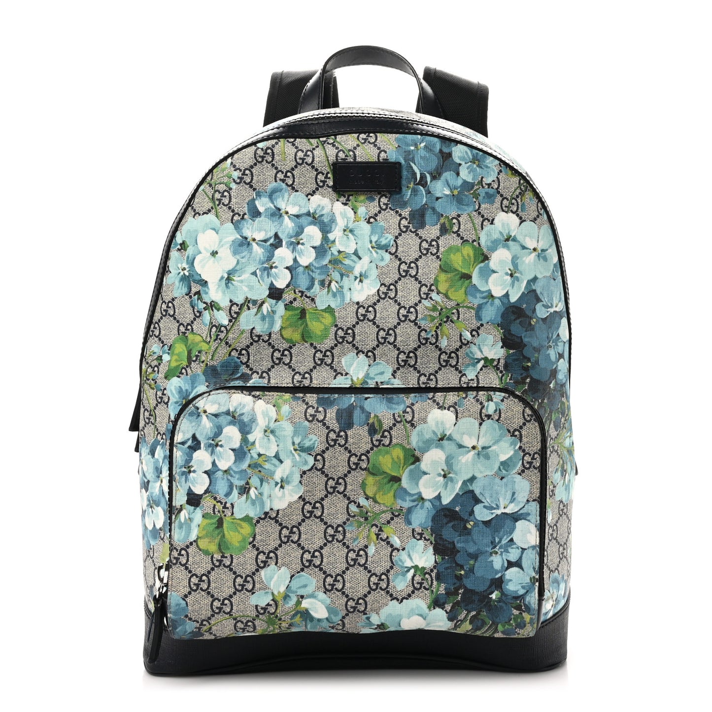 GG Supreme Monogram Blooms Medium Day Backpack Beige Blue Navy