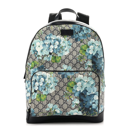 Gucci GG Supreme Monogram Blooms Medium Day Backpack Beige Blue Navy 1 of 10